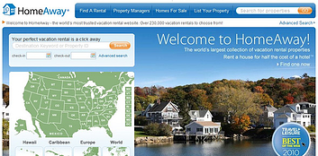 Homeaway Welcome Page